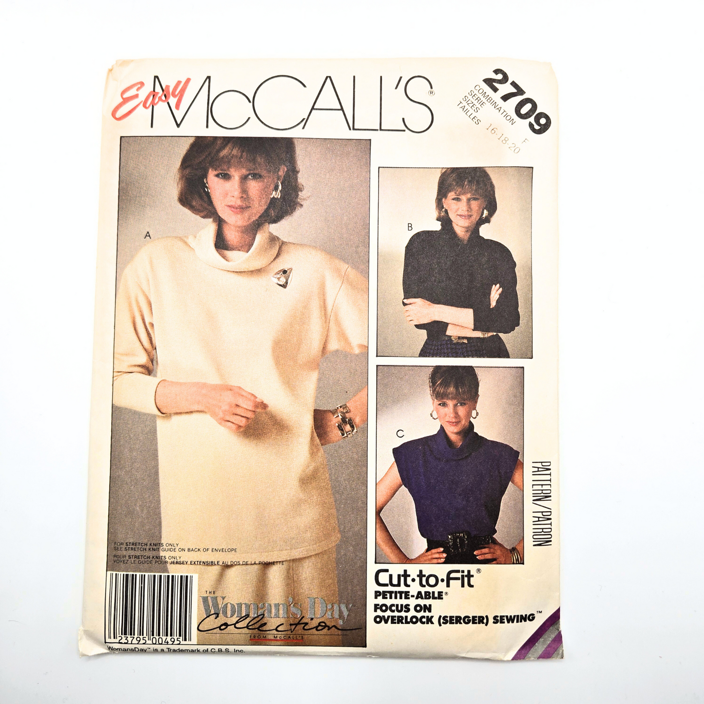 McCall's 2709 | Sizes 16-18-20 | Sewing Pattern