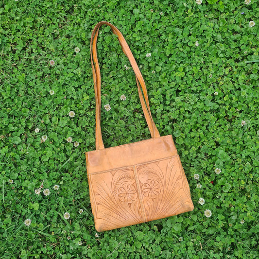 Tooled Leather Shoulder Bag