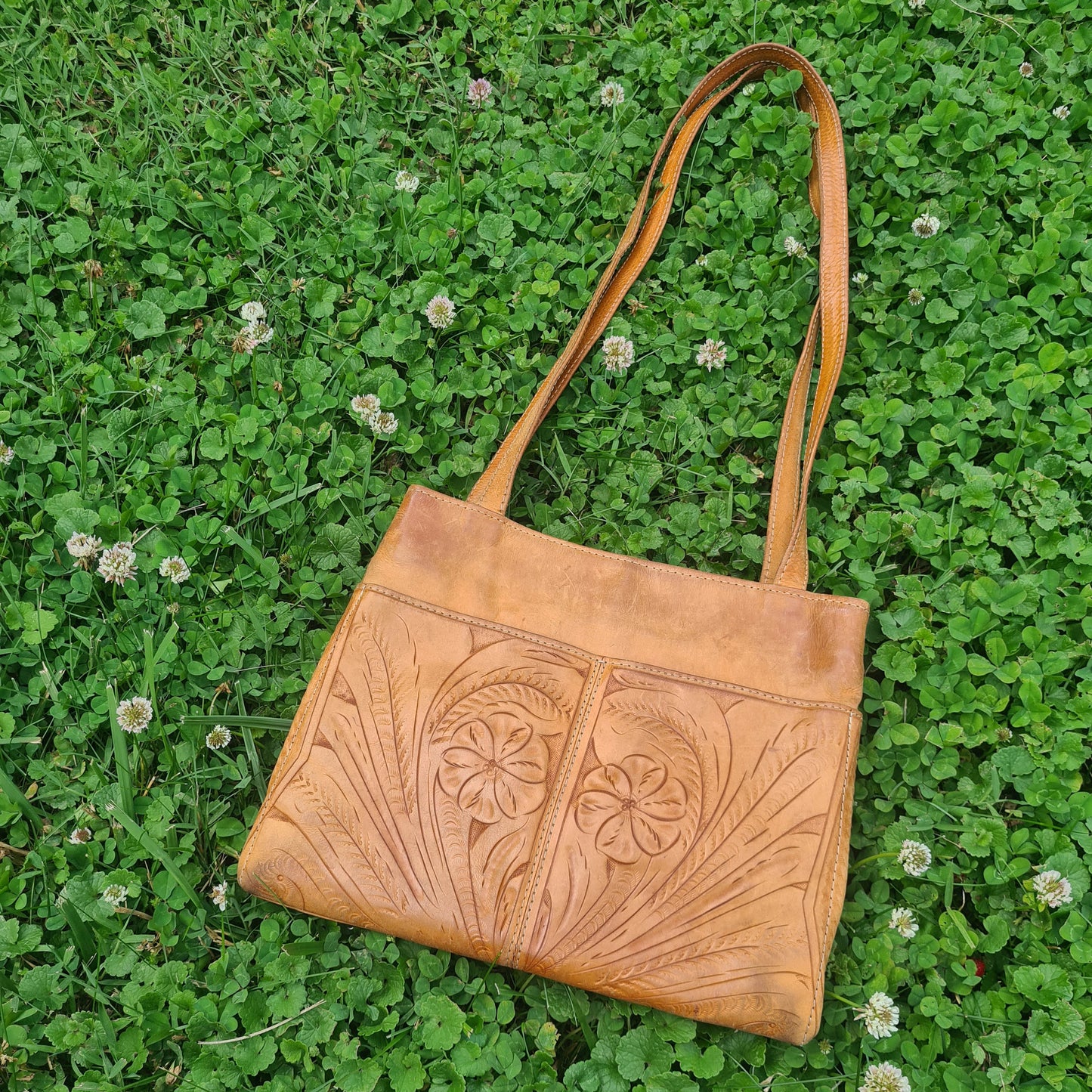 Tooled Leather Shoulder Bag