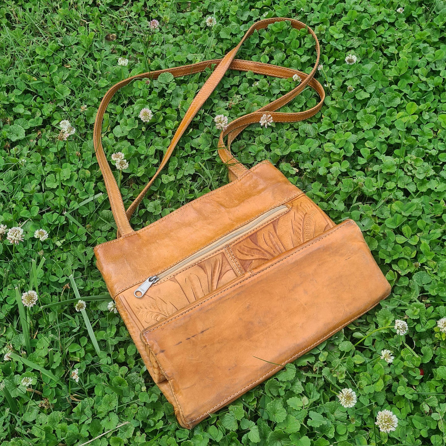 Tooled Leather Shoulder Bag