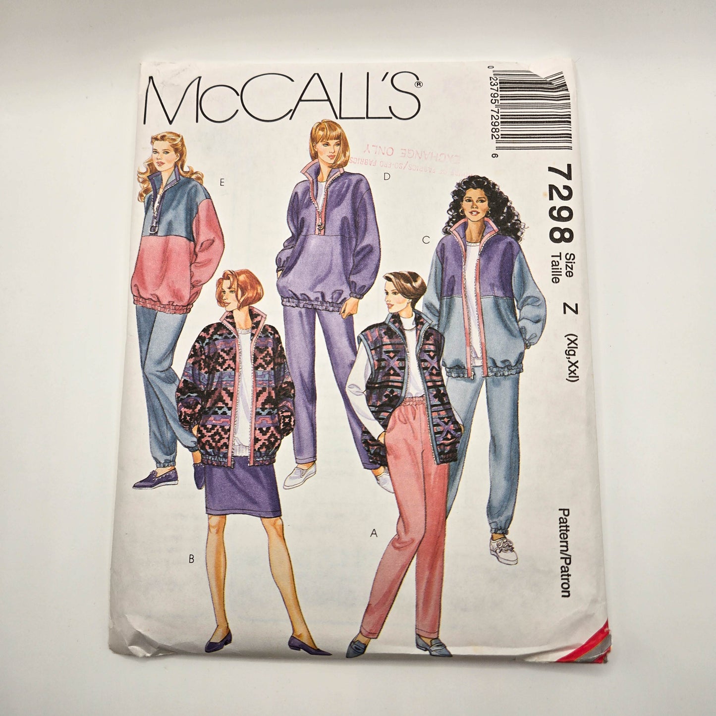 McCall's 7298 | Sizes XL-XXL | Sewing Pattern