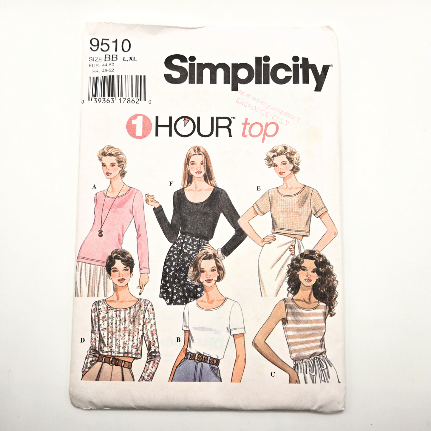 Simplicity 9510 | Sizes L, XL | Sewing Pattern